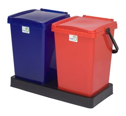 تصویر سطل زباله پلاستیکی 25 لیتری دو قلو
