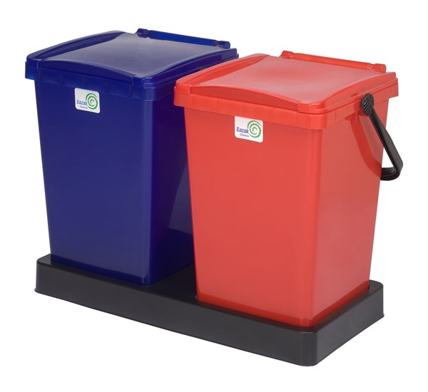 سطل زباله پلاستیکی 25 لیتری دو قلو